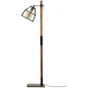 Stehleuchte  1-flammig  Holz/ Metall schwarz   ¦ schwarz ¦ Maße (cm): H: 140