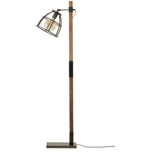Stehleuchte 1-flammig Holz/ Metall schwarz - schwarz - Materialmix - 140 cm | Möbel Kraft