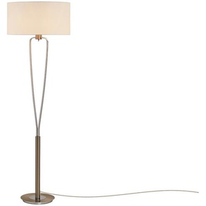 Trio Stehleuchte  1-flammig  nickel matt  Fuß geschwungen   ¦ silber ¦ Maße (cm): H: 160  Ø: 50