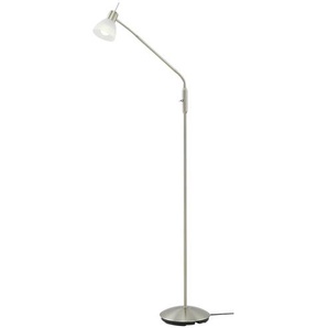 Stehleuchte, 1-flammig, Nickel-matt mit Flexarm - silber - Materialmix - 145 cm | Möbel Kraft