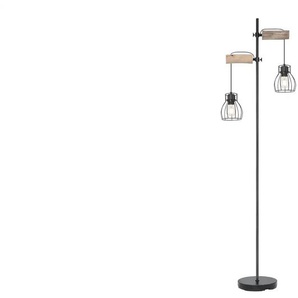 Stehleuchte 2-flammig | holzfarben | 25 cm | 168 cm |