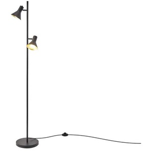 Stehleuchte 2-flammig schwarz/goldfarb. - schwarz - Materialmix - 144 cm - 23.0 | Möbel Kraft