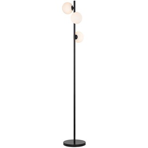 Stehleuchte 28 x 153 x 28cm Schwarz/Metall Schwarz/Opalglas Weiß Material: Glas, Metall LED G9