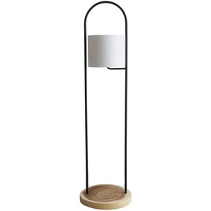 Stehleuchte Akazien Holz, Natur/Weiß, 153 cm, handgefertigt, mit Gestell für Pflanzen - Leuchte, Lampe, Designlampe, Bodenlampe, Esszimmerlampe