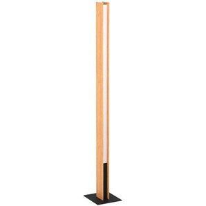Stehleuchte Anchorena-Z , Braun, Schwarz, Weiß , Holz, Metall, Kunststoff , massiv , länglich,länglich , F , 5.5x150 cm , Farbwechsler, Fußschalter, ZigBee-Technologie, Smartphone-Steuerung , Lampen & Leuchten, Innenbeleuchtung, Stehlampen, Stehlampen