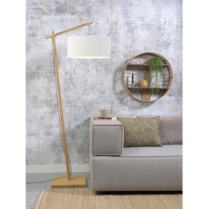 Stehleuchte Andes Natur Ø 47cm Beige/Weiß Material: Massivholz, Textil Oberfläche Holz: Beschichtet Oberfläche Metall: Lackiert E27