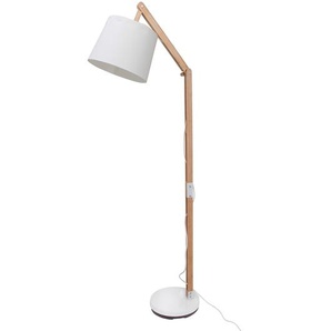 Stehleuchte 80 x 163 x 30cm Braun/Weiß Baumwollstoff E27
