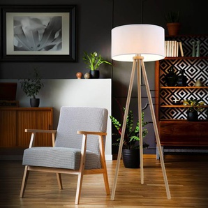 Stehleuchte Floor Ø 46cm Weiß Baumwollstoff E27