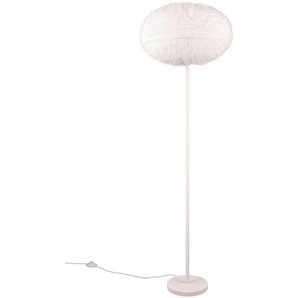 Stehleuchte, Weiß, Sand, Metall, Textil, 154 cm, Fußschalter, Lampen & Leuchten, Innenbeleuchtung, Stehlampen, Stehlampen