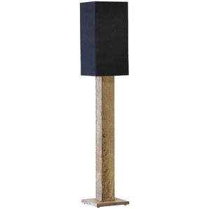 Stehleuchte, Natur, Textil, Eiche, massiv, Uni,Uni, quadratisch,quadratisch, 30x166x30 cm, Fußschalter, Lampen & Leuchten, Innenbeleuchtung, Stehlampen, Stehlampen