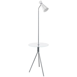 Stehleuchte, Nickel, Glas, 158.5 cm, Kippschalter, Lampen & Leuchten, Innenbeleuchtung, Stehlampen, Stehlampen