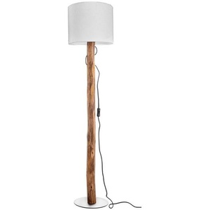 Stehleuchte Norin, Braun, Natur, Textil, Eukalyptusholz, 139 cm, CE, Schnurschalter, Lampen & Leuchten, Innenbeleuchtung, Stehlampen, Stehlampen