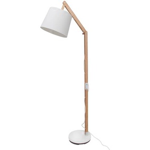 Stehleuchte 80 x 163 x 30cm Braun/Weiß Baumwollstoff E27