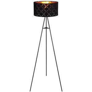 Stehleuchte Sunna Ø 69cm Schwarz/Gold Mischgewebe E27