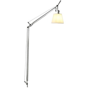 Stehleuchte Tolomeo Basculante Reading Artemide Aluminium, Schirm Pergamentpapier grau, Designer Michele de Lucchi, Giancarlo Fassina, 108xmax. 87 cm