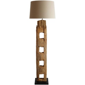 Stehleuchte Treibholz, Antikweiß, 175 cm, handgefertigt, mit Cut Outs - Leuchte, Lampe, Designlampe, Bodenlampe, Esszimmerlampe