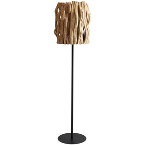Stehleuchte Treibholz, Natur/Schwarz, 140 cm, handgefertigt, in Fackeloptik - Leuchte, Lampe, Designlampe, Bodenlampe, Esszimmerlampe