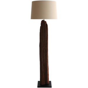 Stehleuchte Treibholz, Natur/Weiß, 175 cm, handgefertigt, mit Leinenschirm - Leuchte, Lampe, Designlampe, Bodenlampe, Esszimmerlampe