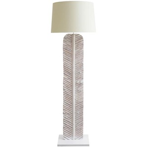 Stehleuchte Treibholz, Weiß, 175 cm, handgefertigt, in Blattoptik - Leuchte, Lampe, Designlampe, Bodenlampe, Esszimmerlampe