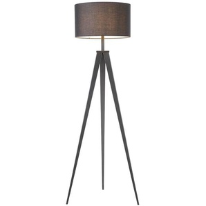 Stehleuchte Tripod Asmo 159cm Schwarz/Schwarz Hauptmaterial: Webstoff Sekundärmaterial: Eisen, pulverbeschichtet E27