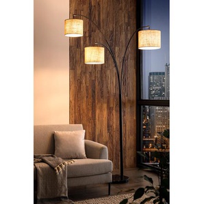 Stehleuchte Virum 35 x 220 x 106cm Braun Mischgewebe E14