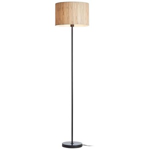 Stehleuchte Wimea Ø 38cm Braun Material: Metall, Naturfaser Metallart: Stahl Naturfaserart: Pflanzenblatt Oberfläche Metall: Lackiert E27
