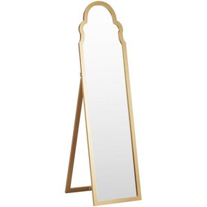 Stehspiegel Gold mit dekorativem Rahmen 40 x 150 cm Rustikal Ganzkörper für Ecke Schlafzimmer Garderobe Bad Wohnzimmer