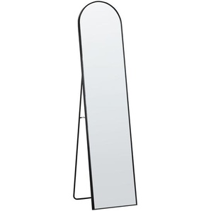 Stehspiegel Schwarz mit dekorativem Rahmen 36 x 150 cm Oval Industriestil Ganzkörper für Ecke Schlafzimmer Garderobe Bad Wohnzimmer