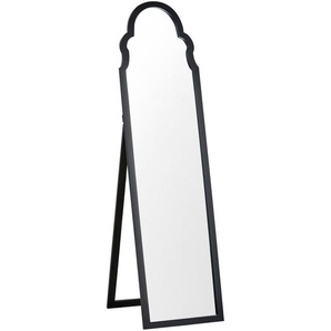 Stehspiegel Schwarz mit dekorativem Rahmen 40 x 150 cm Rustikal Ganzkörper für Ecke Schlafzimmer Garderobe Bad Wohnzimmer