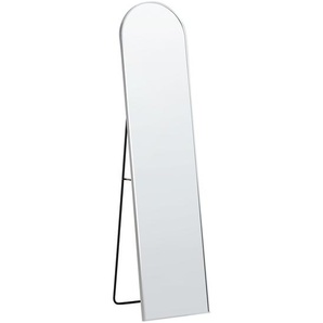 Stehspiegel Silber mit dekorativem Rahmen 36 x 150 cm Oval Industriestil Ganzkörper für Ecke Schlafzimmer Garderobe Bad Wohnzimmer