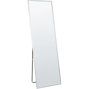 Stehspiegel Silber Aluminium 50 x 156 cm mit Ständer Modernes Design Ganzkörperspiegel Deko Accessoires Wohnzimmer Schlafzimmer Flur Garderobe