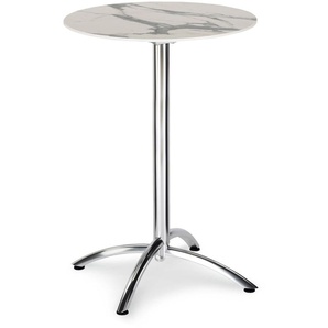 Stehtisch Firenze 70cm Ø rund silber/Marmor