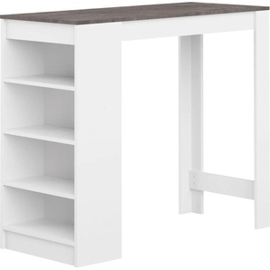 Stehtisch TEMAHOME Aravis Tische Gr. B/H: 115 cm x 103 cm, weiß (weiß, betonfarbig, weiß, betonfarbig) Bartische, Theken Tresen