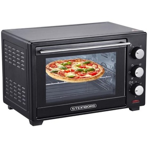 Steinborg - Minibackofen 25 Liter Pizzaofen 3 in 1 Backofen Backofen mit Umluft 1600 Watt