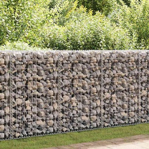 Steinkorb Gabione mit Deckeln Verzinkter Draht 100×80×30 cm