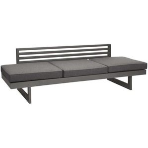 Stern 3-Sitzer-Bank Holly , Graphit, Schiefer , Metall, Textil , Uni , Füllung: Schaumstoff , 216x68x80 cm , Gartenmöbel, Gartenbänke