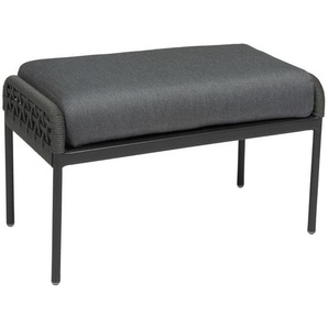 Stern Gartenhocker Greta , Anthrazit, Grau, Platin , Metall, Textil , Uni , rechteckig , 75x47x40 cm , Gartenmöbel, Gartenstühle, Gartenhocker