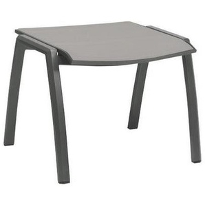 Stern Gartenhocker , Anthrazit, Silber , Metall, Textil , rechteckig , 58x44x49 cm , Gartenmöbel, Gartenstühle, Gartenhocker