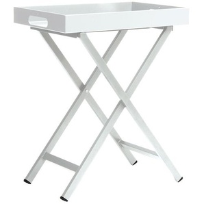 Stern Möbel Beistelltisch Tablett-Tisch weiß, Designer Stern Design, 75; Tablett 7x60x40 cm