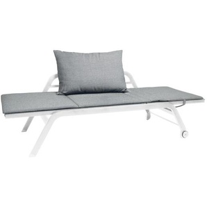 Stern Möbel Liege/Bank Novi Aluminium weiß/Textilene silberfarben grau, Designer Winkelbauer und Guber, 65x79 cm