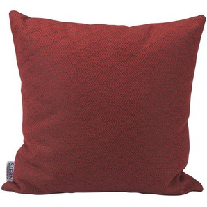Stern Zierkissen, Rot, Textil, Raute, Füllung: Schaumstoff, Fleece, quadratisch, 45 cm, pflegeleicht, Outdoor-Kissen, Outdoor-Dekokissen