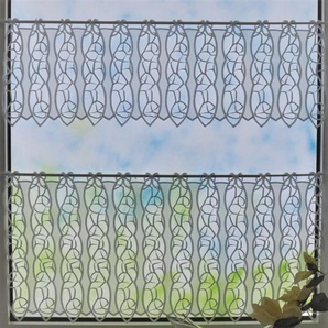 Scheibengardine STICKEREIEN PLAUEN Rom Gardinen Gr. 32 cm, Stangendurchzug, 140 cm, weiß Scheibengardinen halbtransparent Gardine