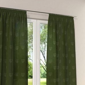 Stickereien Plauen Vorhang Hirsch, Kräuselband (1 St), blickdicht