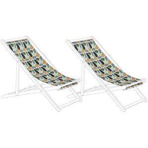 Stoffbezüge für Gartenliege Anzio 2er Set Mehrfarbig aus Polyester 113 x 44 cm mit Fleckenmuster Gartenausstattung Outdoor Garten Accessories