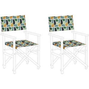 Stoffbezüge für Gartenstühle 2er Set Mehrfarbig aus Polyester mit Fleckenmuster Gartenausstattung Outdoor Garten Accessories