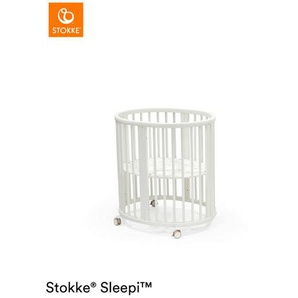 Stokke Gitterbett, Weiß, Holz, Buche, massiv, 87x82x67 cm, zum Juniorbett umbaubar, höhenverstellbar, Babymöbel, Babybetten, Gitterbett