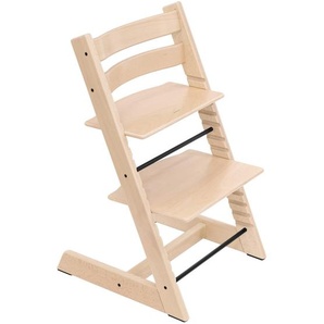 Stokke Hochstuhl Tripp Trapp, Natur, Holz, Buche, massiv, Hartholz, 46x79x49 cm, Fußstütze verstellbar, Sitzfläche speichel- und schweißechte