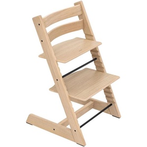 Stokke Hochstuhl Tripp Trapp Oak, Perlmutt, Holz, Eiche, massiv, Hartholz, 46x79x49 cm, Fußstütze verstellbar, Sitzfläche speichel- und schweißechte