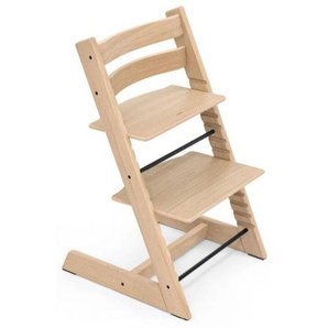 Stokke Hochstuhl Tripp Trapp Oak, Perlmutt, Holz, Eiche, massiv, Hartholz, 46x79x49 cm, Fußstütze verstellbar, Sitzfläche speichel- und schweißechte