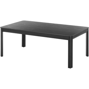 Stolkom Sp.z.o.o. Couchtisch Lenni Wohnzimmertisch Keramik, Schwarz gemasert BxHxT 120x45x70 cm, Keramikoberfläche schwarz gemasert, Metallgestell schwarz matt